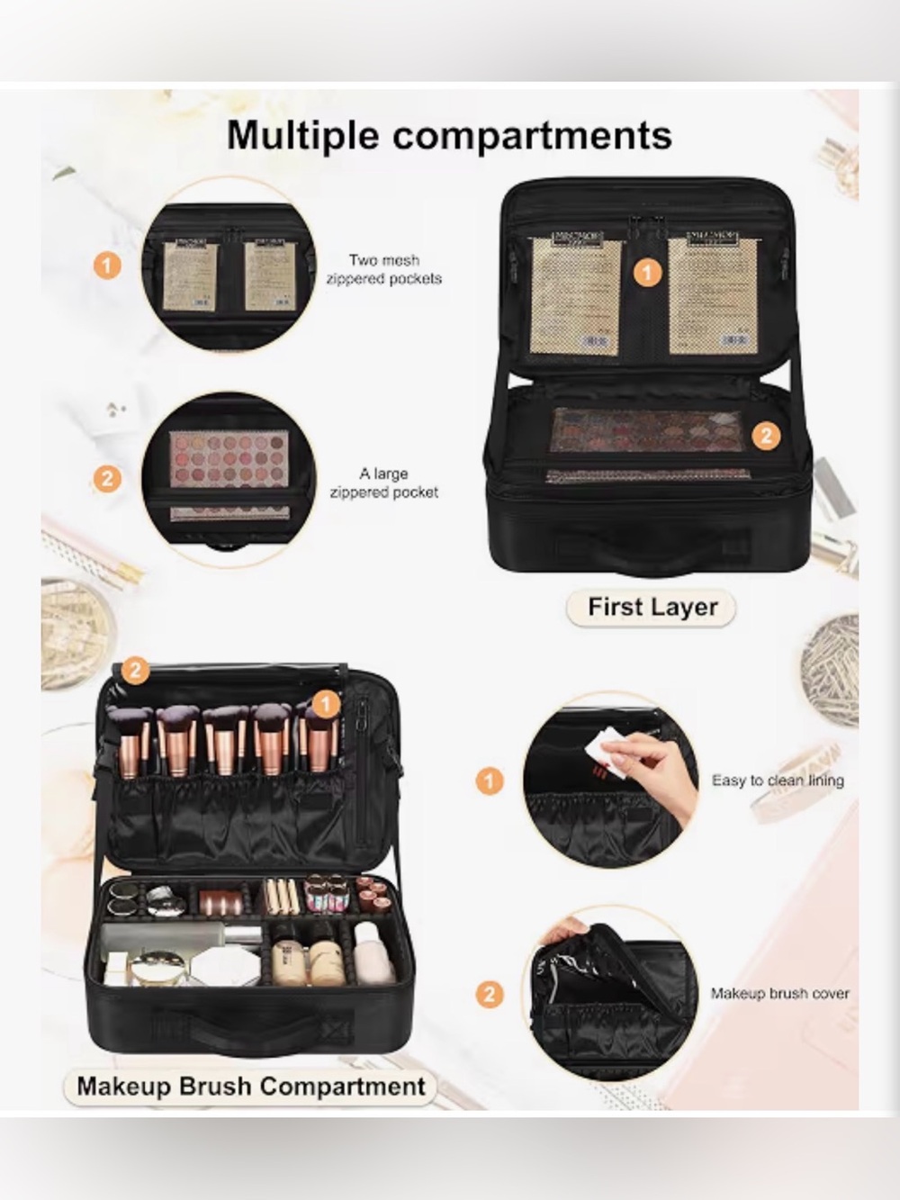 Black Relavel Makeup Organizer - Picture 5 of 10